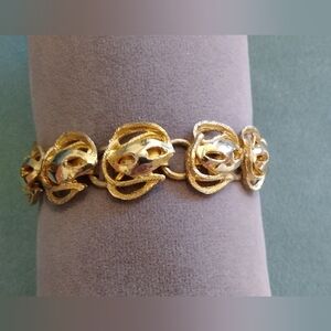 Abstract Goldtone Link Bracelet